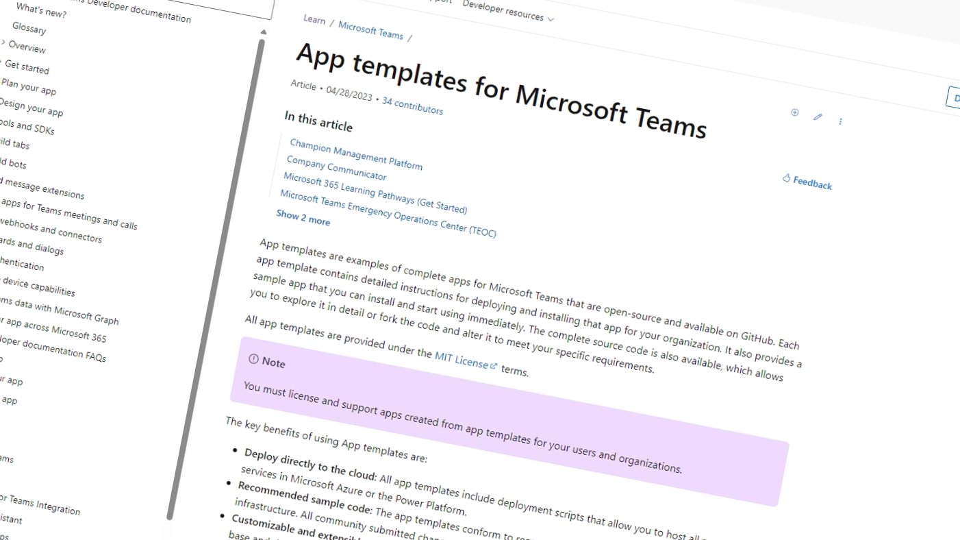 Teams App templates